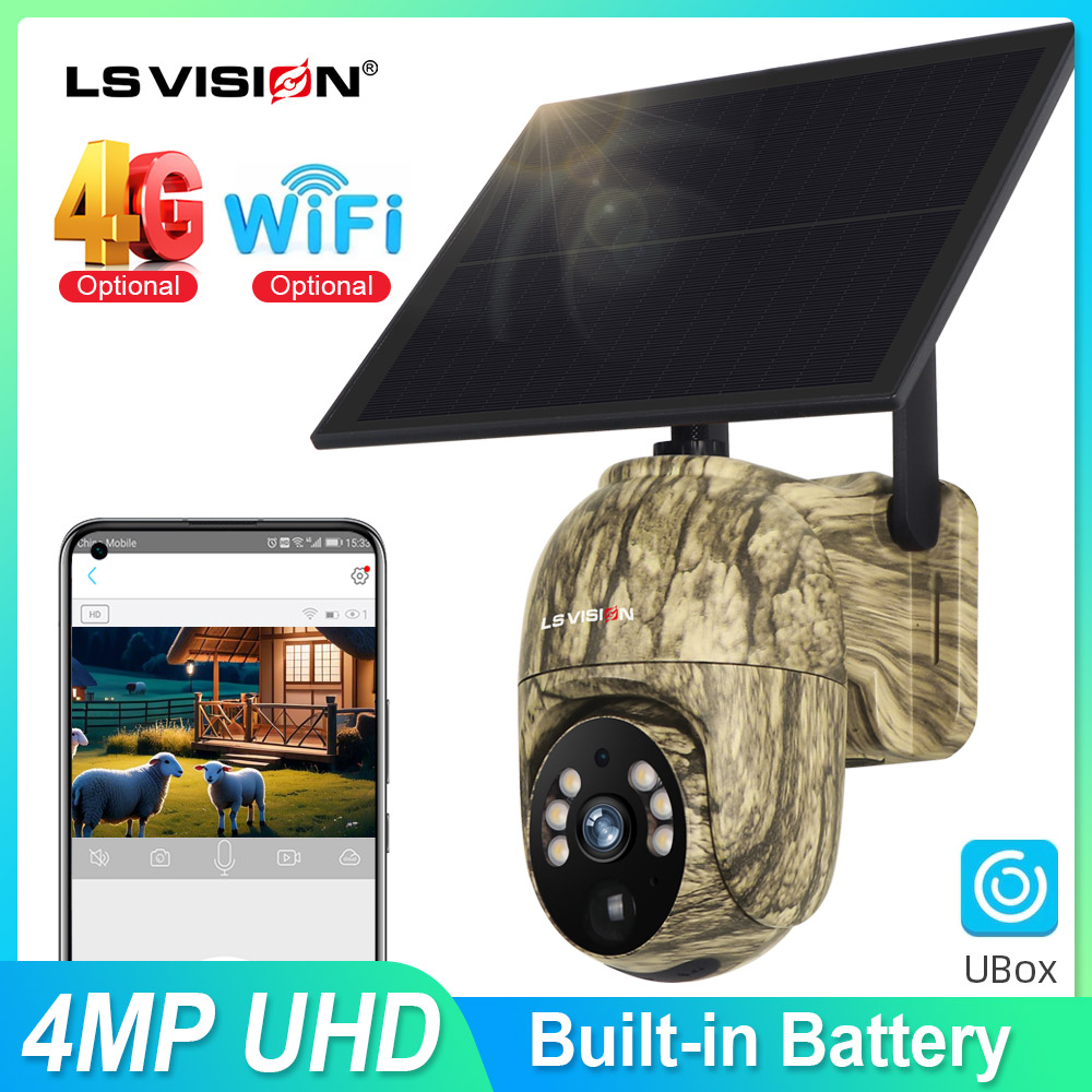 Outdoor Hunting Camera Wireless - LS VISION 2K Solar-Überwachungskamera für den