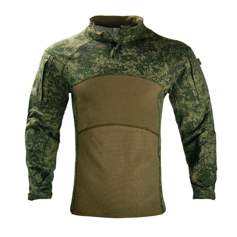 Hunting Outdoor Wear - Atmungsaktives Camo-Taktik-Frosch-Shirt für Herren, verschleißfestes Militär-Kampfoberteil,