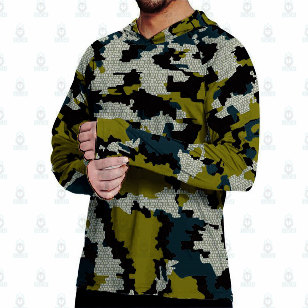 Outdoor Hunting Hoodie - Herren Camouflage Langarm Angel-Hoodie Anti-UV-Sonnenschutz UPF