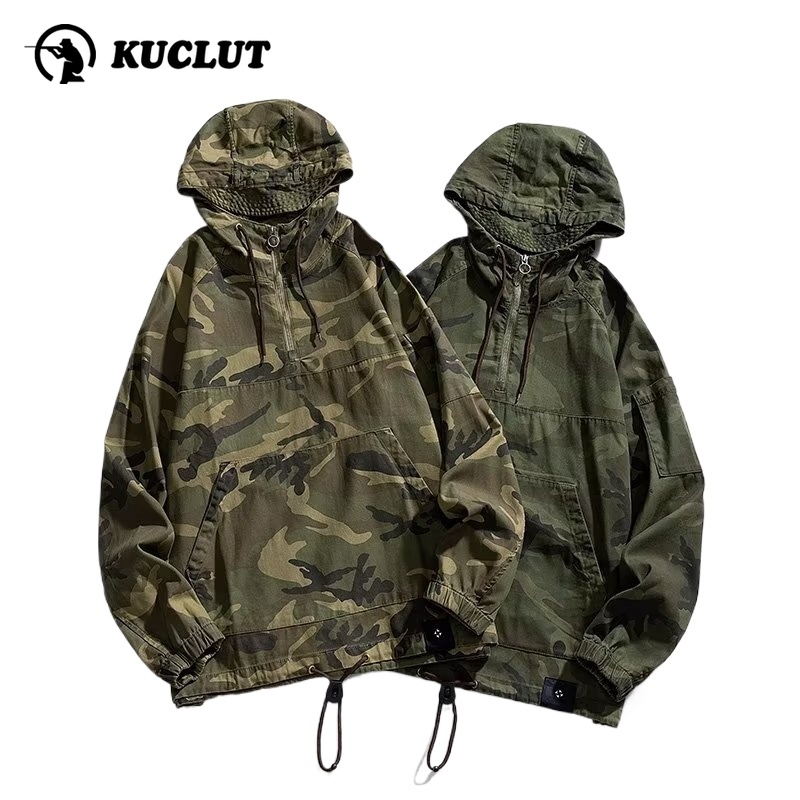 Safari Outdoor Hunting Jackets - Trendy Oberbekleidung Frühling Mit Kapuze Camouflage