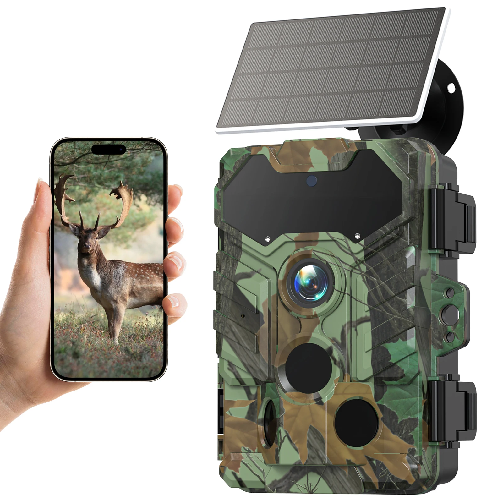 Outdoor Hunting Camera Wireless - Solarkamera für den Außenbereich, kabellose Wildkamera,