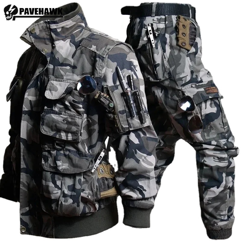 Safari Outdoor Hunting Jackets - Herren Tarnset Multi Pocket taktische Jacke