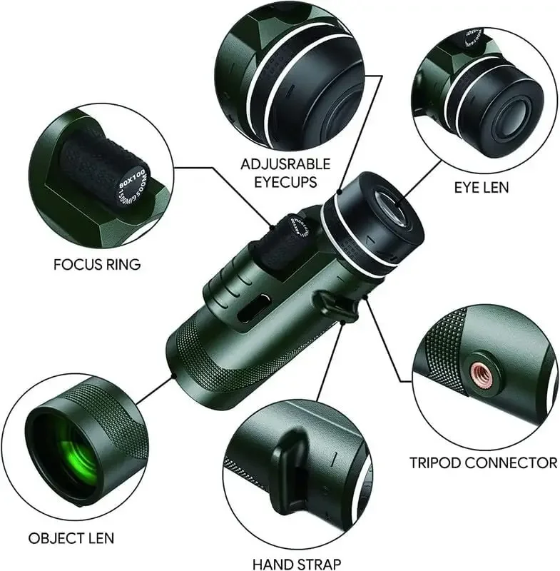80x100 HD-Monokular für Smartp – Monocular Night Vision Bewertung und Preis